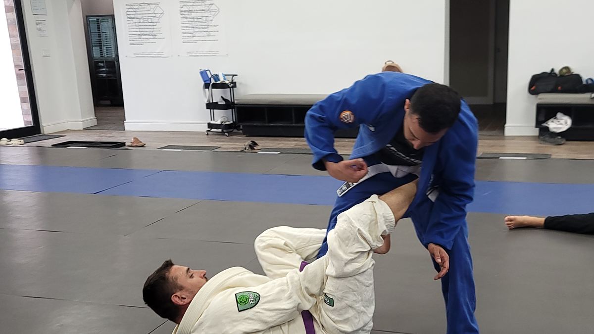 En gi: pase de guardia sobre la guardia abierta.